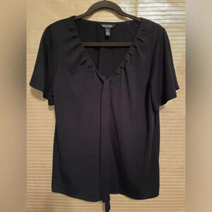 GEORGE~BLACK ,FRONT BOW BLOUSE~LG
